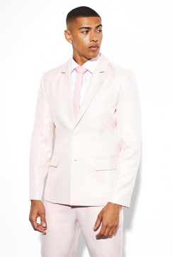 Slim Single Breasted Dogtooth Suit Jacket