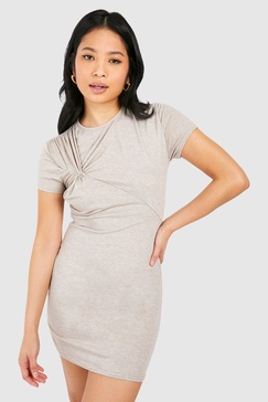 Petite Twist Detail Tshirt Dress 