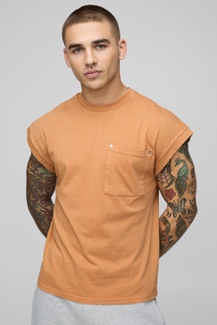 Boxy Cap Sleeve Washed Heavyweight Carpenter Tank