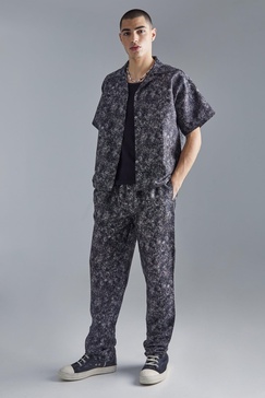 Boxy Fabric Interest Shirt And Pants Set