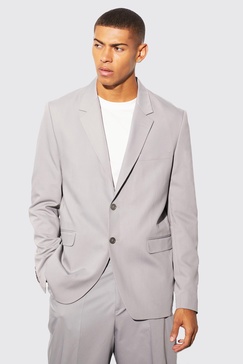 Relaxed Fit Single Breasted Suit Jacket