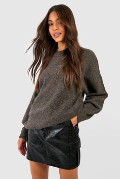 Croc Faux Leather Cargo Mini Skirt