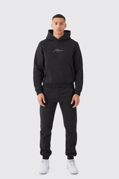 Man Signature Boxy Hooded Tracksuit