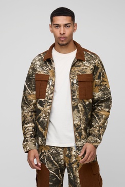 Regular Twill Forest Camo & Cord Jacket