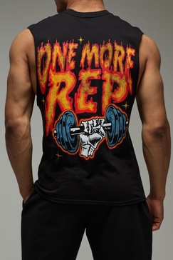 MAN Active Regular Drop Armhole One More Rep Graphic  Tank