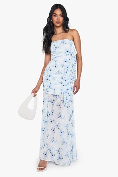 Chiffon Ruched Maxi Dress