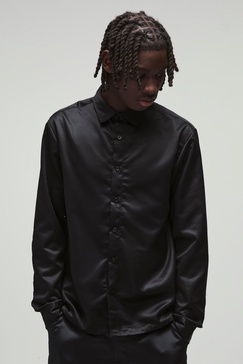 Long Sleeve Satin Regular Shirt