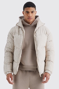Pleated Puffer With Hood