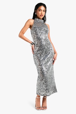 Sequin Racer Midaxi Dress