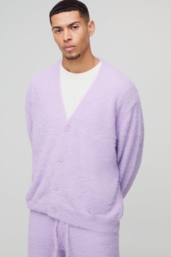 Boxy Fit Super Fluffy Knitted Cardigan