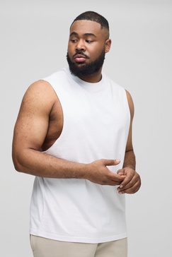 Plus Regular Fit Basic Drop Armhole Tank