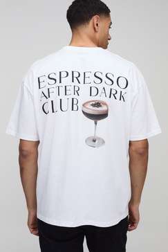Regular Fit Oversized Espresso Martini Graphic T-Shirt