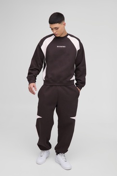 Oversized Boxy Colour Block Homme Embroidered Sweatshirt tracksuit