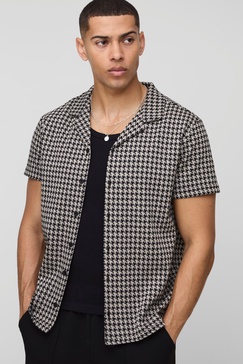 Houndstooth Regular Revere Short Sleeve Shirt