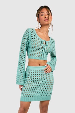 Crochet Lace Up Crop Top 