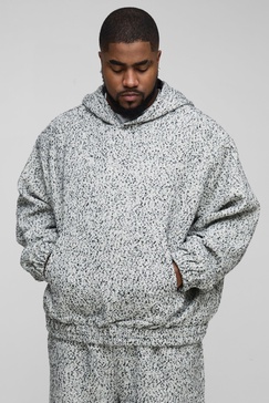 Plus Boucle Boxy Oversized Hoodie