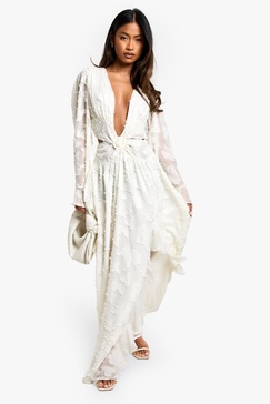 Textured Cut Out Maxi Dress