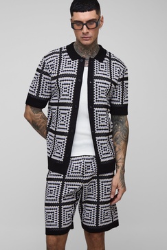 Tall Regular Fit Crochet Shirt & Relaxed Short Set