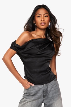 Woven Shirred Cut Out Long Sleeve Top