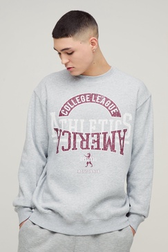 Oversized Varsity Graphic Sweatshirt