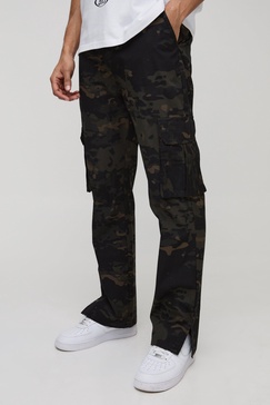 Slim Flare Ripstop Camo Cargo Pants