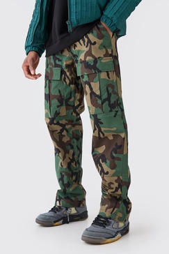 Relaxed Gusset Ripstop Camo Cargo Pants