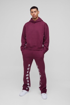 Oversized Boxy Printed Flared Tracksuit