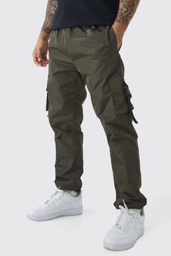 Elasticated Waist Slim Fit Man Shell Cargo Sweatpants