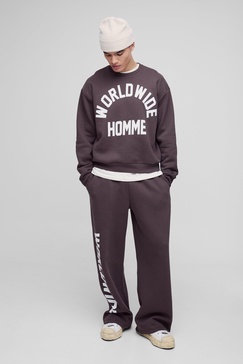 Oversized Boxy Sweatshirt Worldwide Print Tracksuit