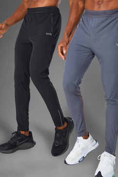 Man Active Workout 2 Pack Lightweight Tapered Sweatpants