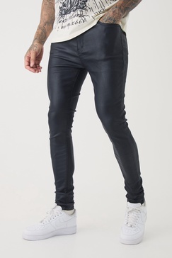 Tall PU Coated Super Skinny Jeans