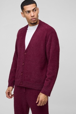 Boxy Fluffy Knitted Cardigan