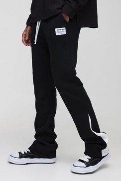 Slim Fit Flare Stacked Woven Tab Gusset Sweatpants
