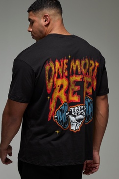 Man Active One More Rep Graphic Oversized T-shirt