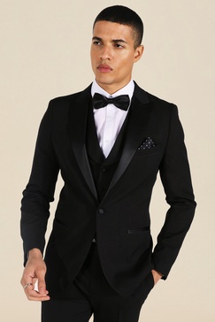 Skinny Tuxedo Single Breasted Suit Jacket