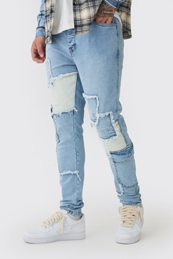 Tall Patchwork Cargo Skinny Jeans