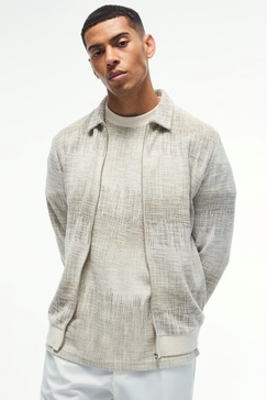 Regular Jacquard Harrington Jacket