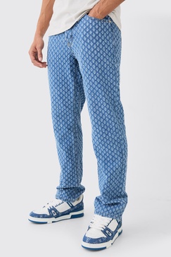 Relaxed Distressed Interest Jeans