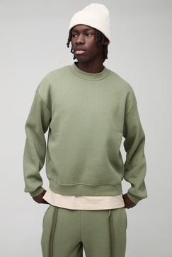 330GSM Oversized Basic Boxy Extended Neck Sweatshirt