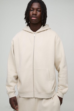 330GSM Oversized Basic Zip Through Hoodie