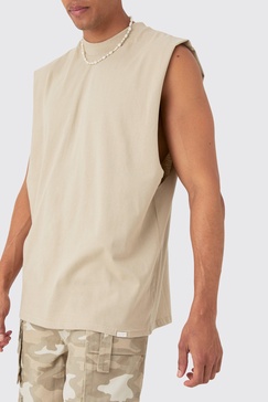 Regular Fit Drop Armhole Extended Neck Heavyweight Tank