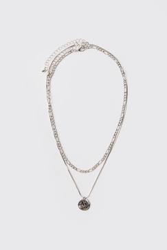 Layered Chain Pendant Necklace 