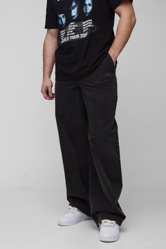Tall Washed Ripstop Embroidered Baggy Pants