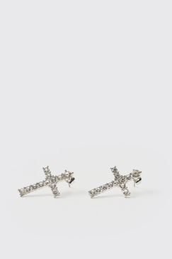 Iced Cross Earrings