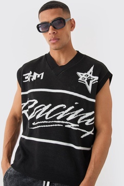 Boxy Oversized Moto V Neck Undershirt