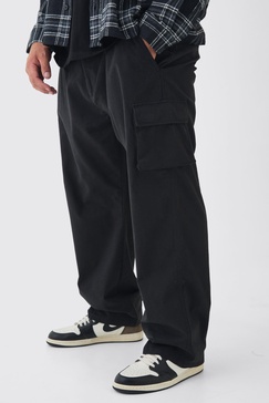 Plus Relaxed Fit Fixed Waist Cargo Pants