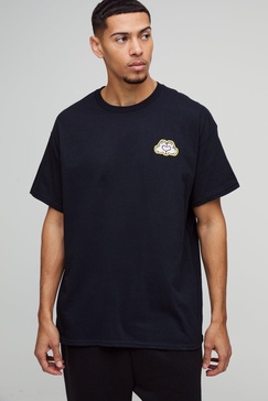 Oversized Disney Mickey Mouse Embroidered Heart License T-Shirt