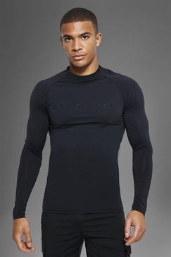 Man Active Workout Tech Long Sleeve Muscle Fit Top