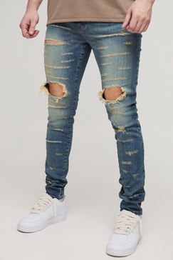 Tall Extreme Rip Busted Knee Skinny Jeans