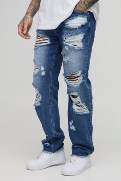 Tall Multi Distressed Straight Fit Jeans